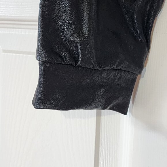 Commando Faux Leather Pants Black with Cuffed Ankles, Size S, Edgy, Rocker Chic - Picture 4 of 5